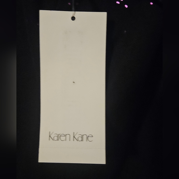 NWT Karen Kane Star Print Plus Size Top: Black W/Purple: Size- 1X - Picture 8 of 13